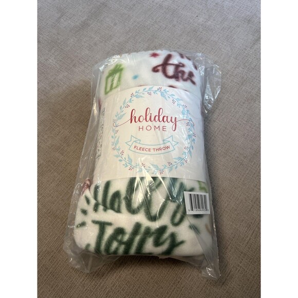 Holiday Home Other - Holiday Home Fleece Throw Blanket 50x60 Fa La La Fun Christmas Winter New Soft